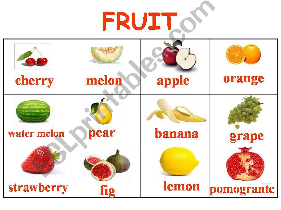 fruit, vegetables and drinks powerpoint