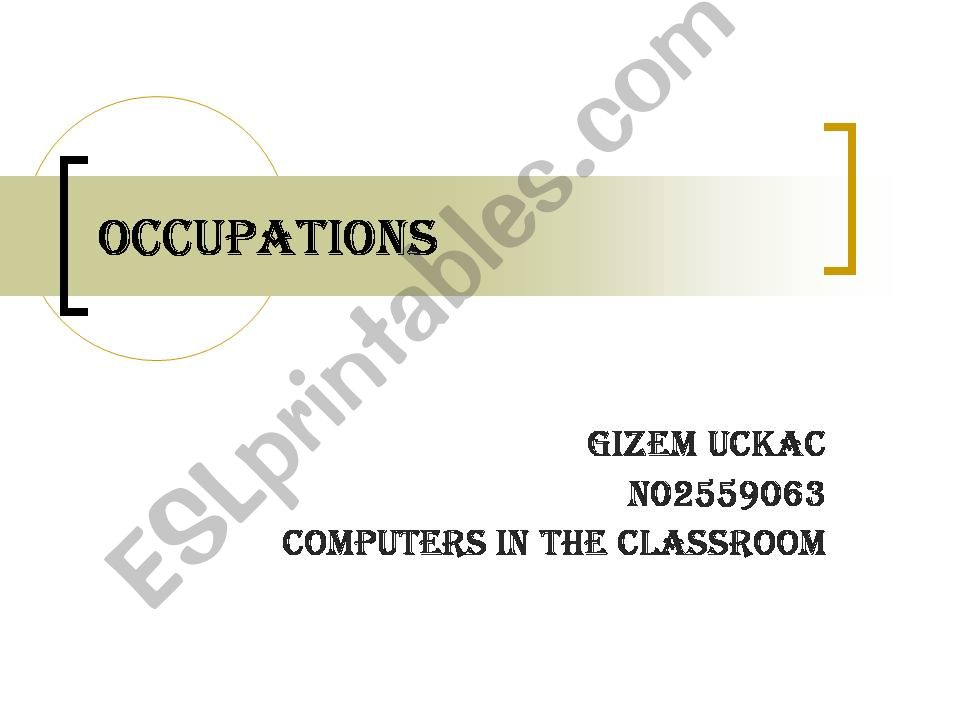 Occupations powerpoint