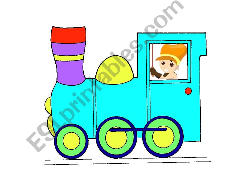 Colours train - flashcards powerpoint