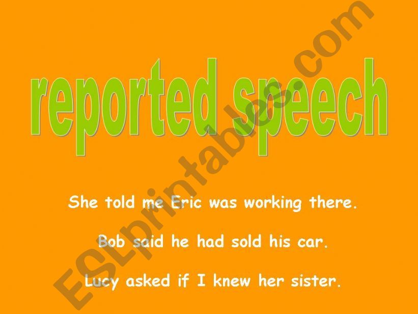 reported speech powerpoint