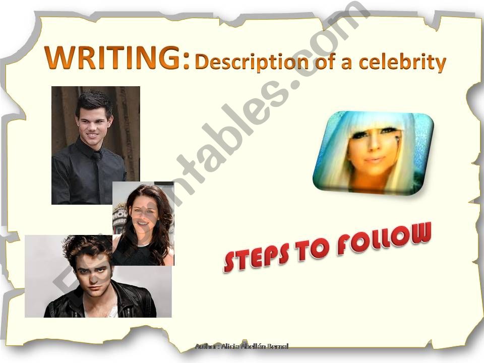 Writing: Description of a celebrity