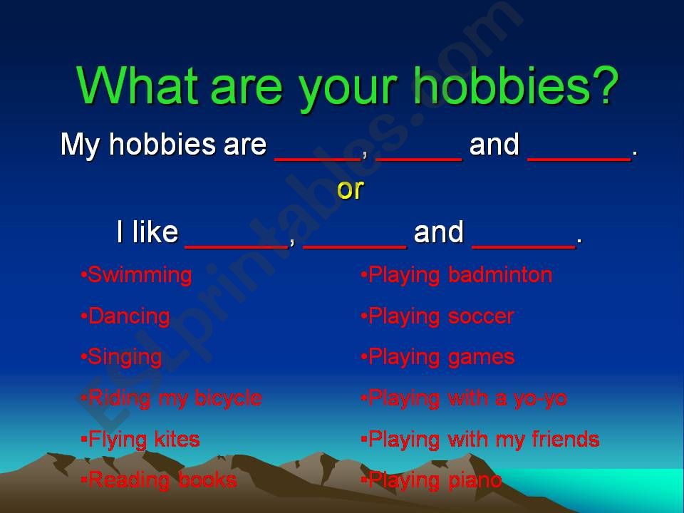 Hobbies powerpoint