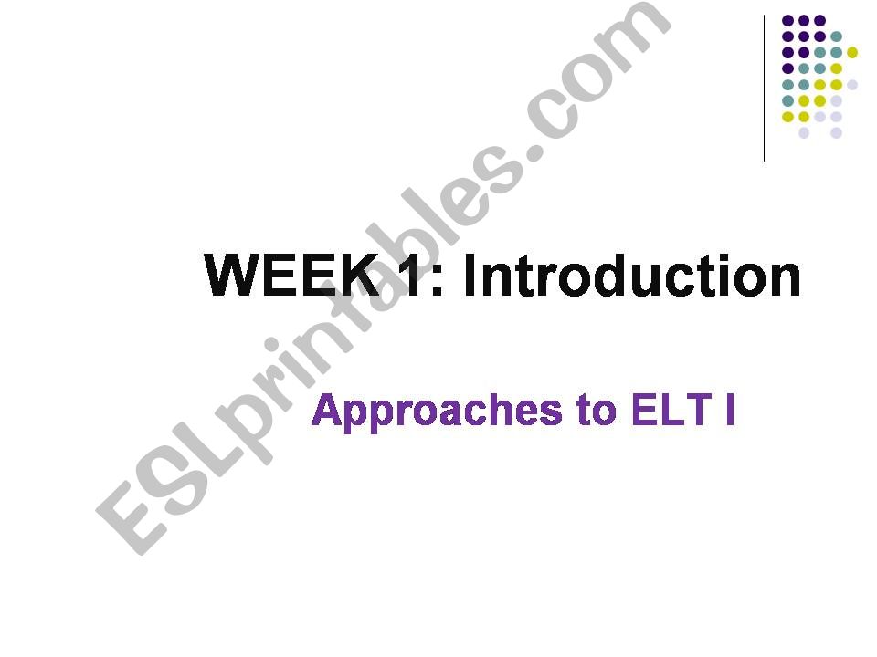 approaches to elt powerpoint