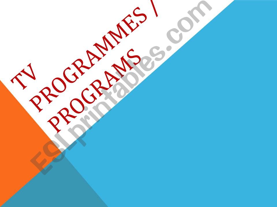 TV PROGRAMMES powerpoint