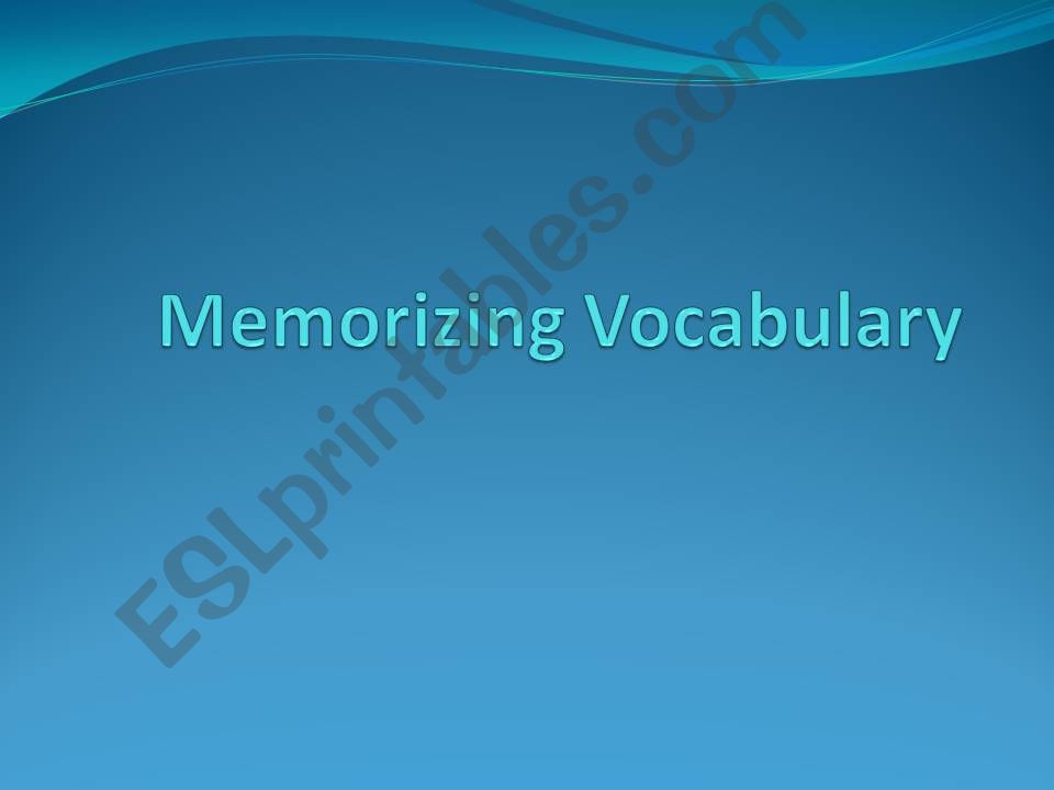 F un ways to memorize vocabulary 