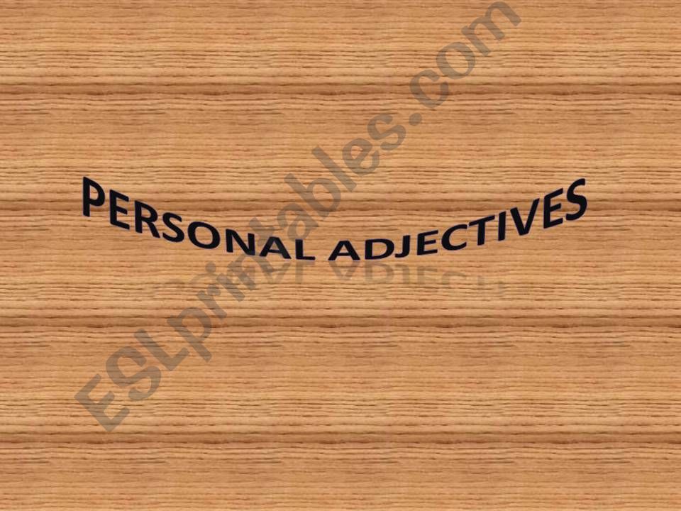 personel adjectives powerpoint