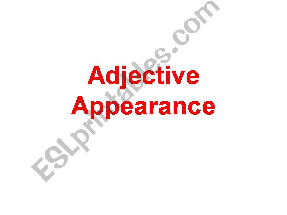 Adjective-describe people powerpoint