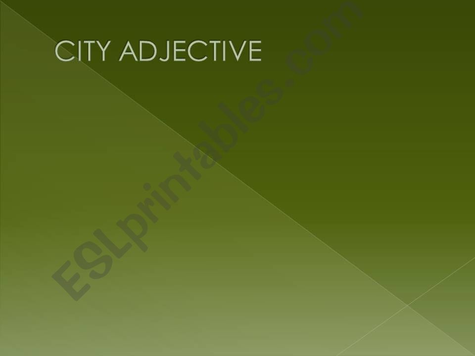 city adjective powerpoint