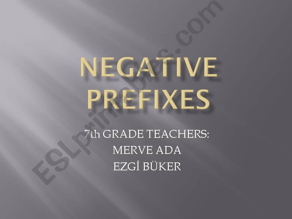 negative prefixes powerpoint