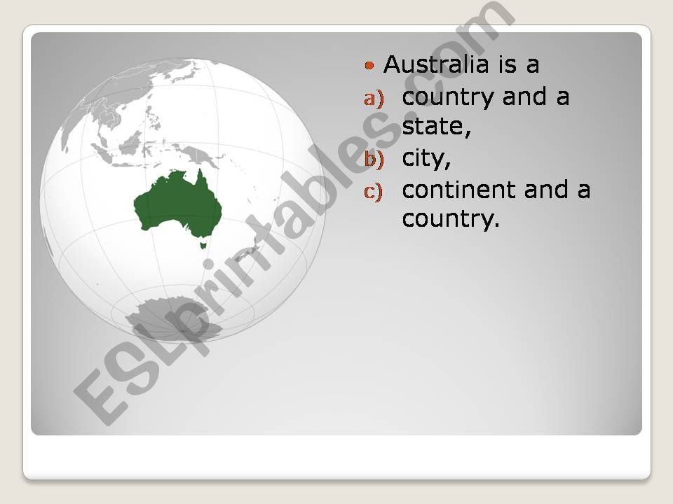 Australia - Quiz powerpoint