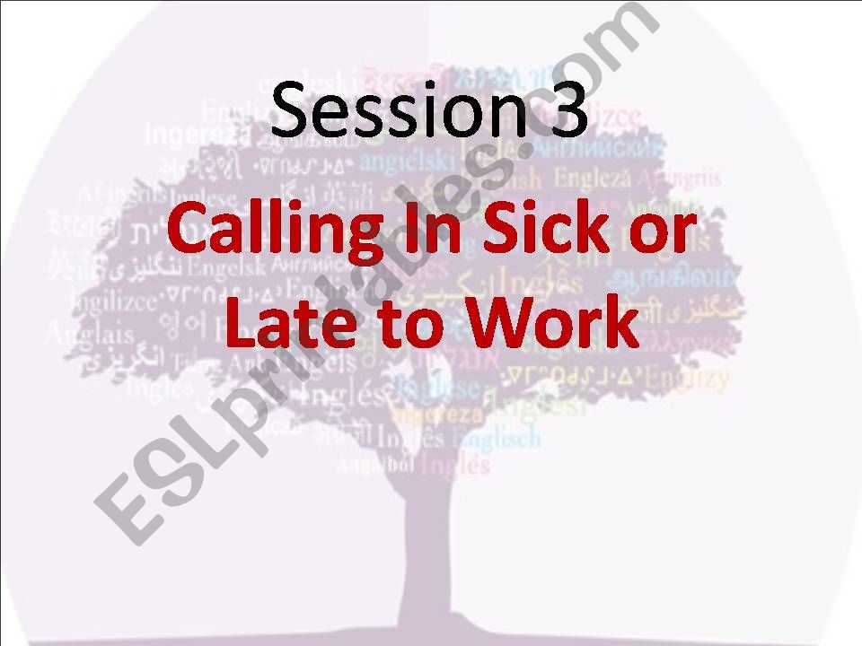 Esl English Powerpoints How To Call In Sick