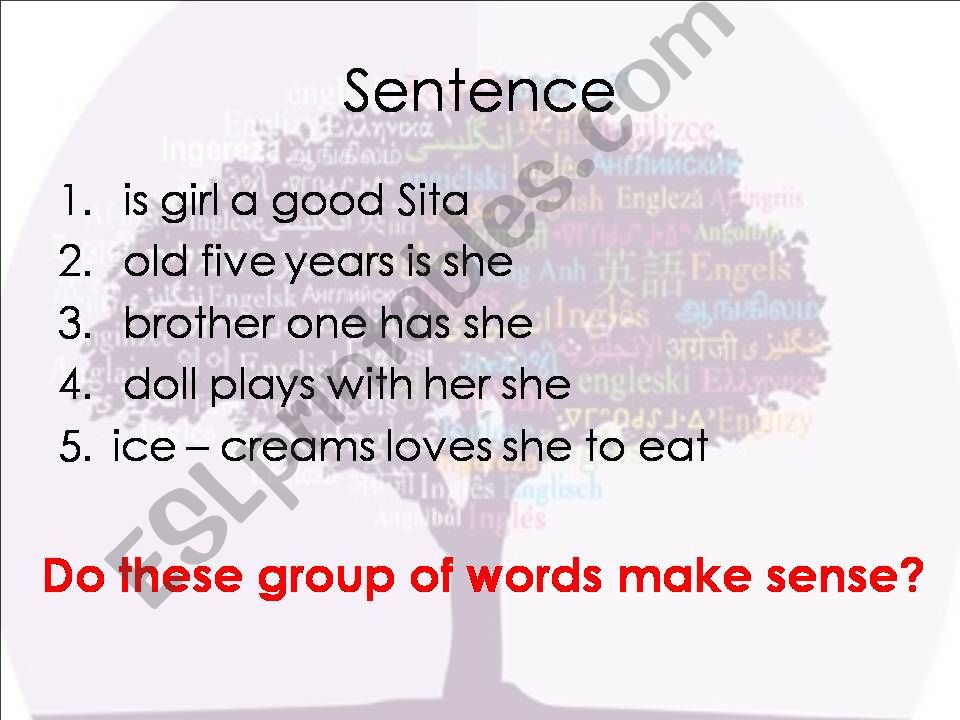 Sentence - Subject Predicate powerpoint