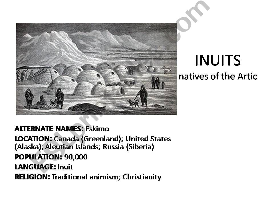 Natives of the artic (inuits/esquimos)