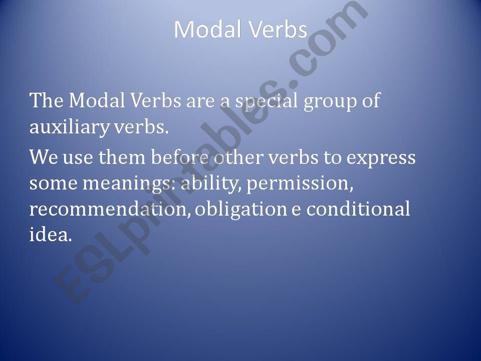 Modal Verbs powerpoint