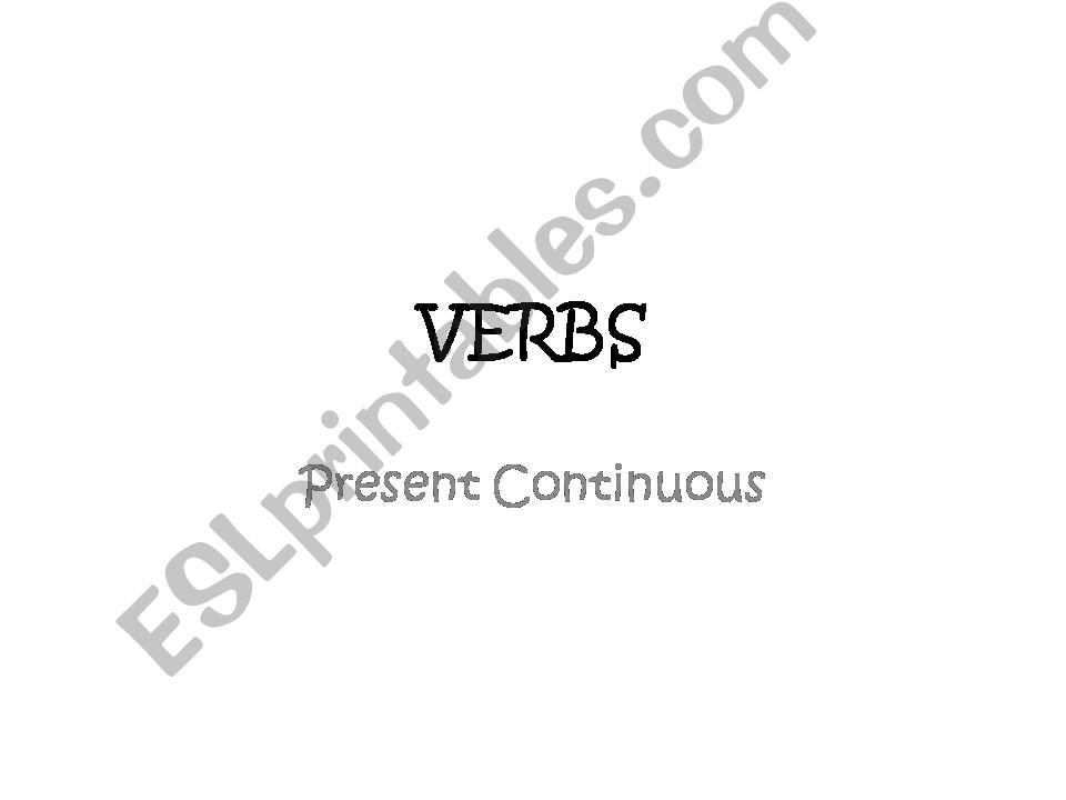 Present Continuous VERBS powerpoint