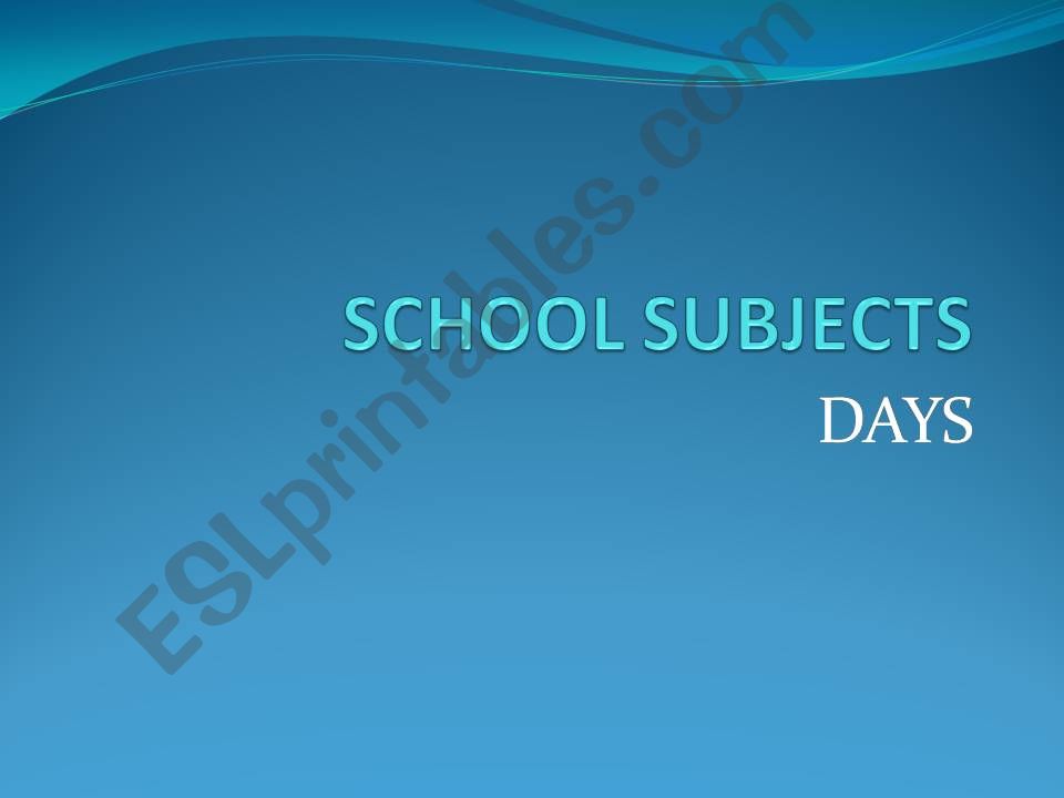 a ppt for school subjects powerpoint