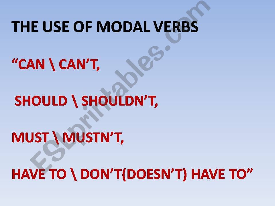 Modal Verbs powerpoint