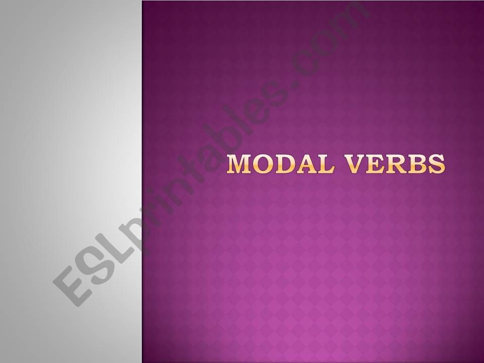 Modal verbs powerpoint