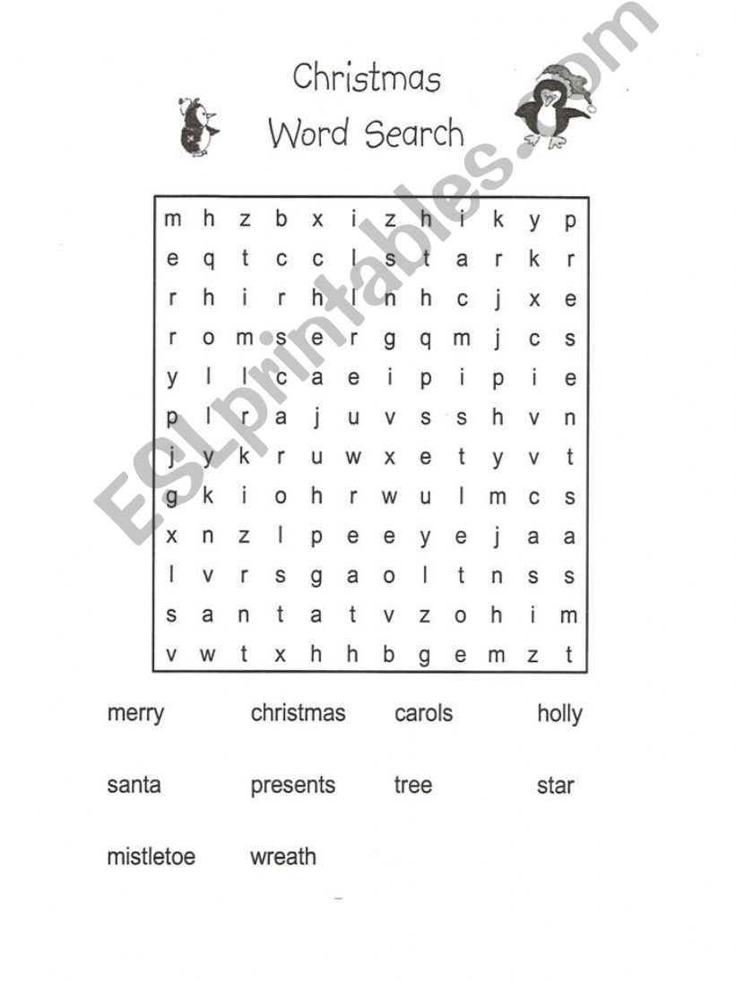 Christmas Word Search powerpoint