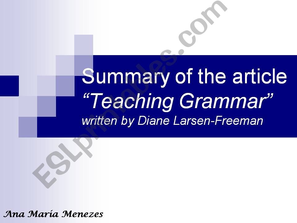 Teaching grammar powerpoint