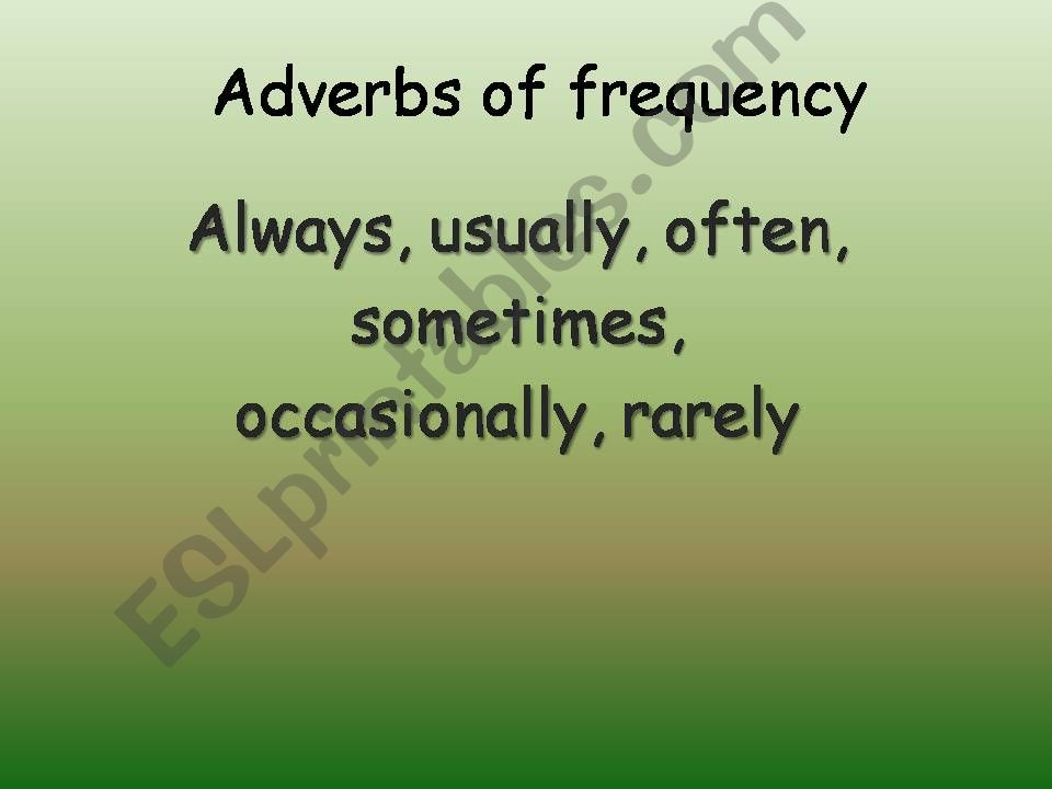 adverb of frequency  powerpoint