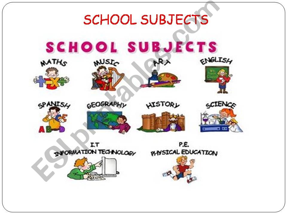 School subjects powerpoint