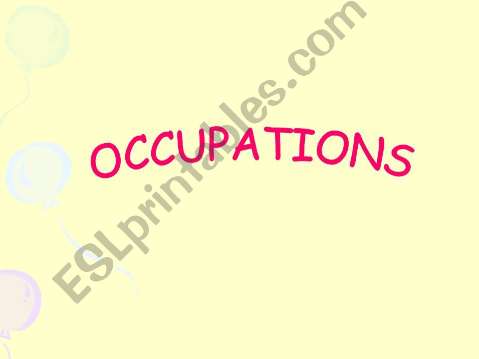 Occupations powerpoint