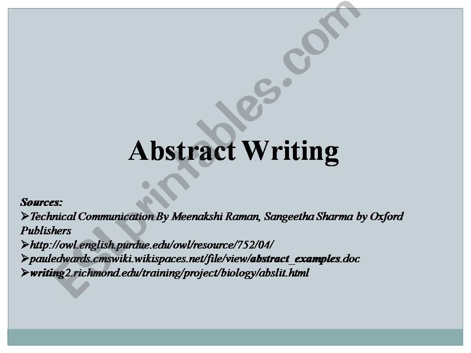 Abstract Writng powerpoint