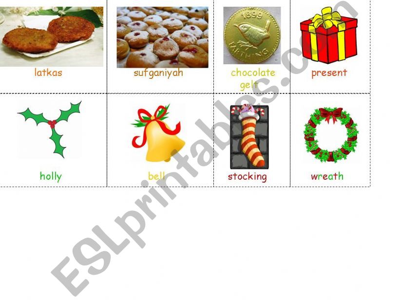 Christmas - Hanukkah Sorting Worksheet 1