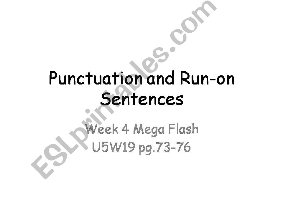 Run-on Sentence powerpoint
