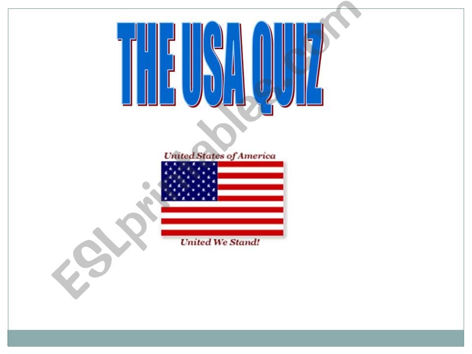 Quiz about the USA powerpoint