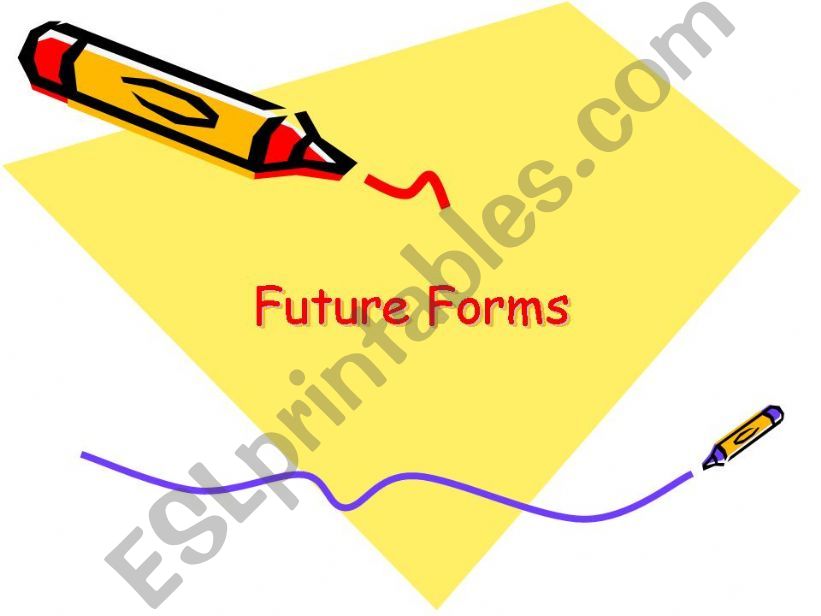 future forms present continuous, going to and will