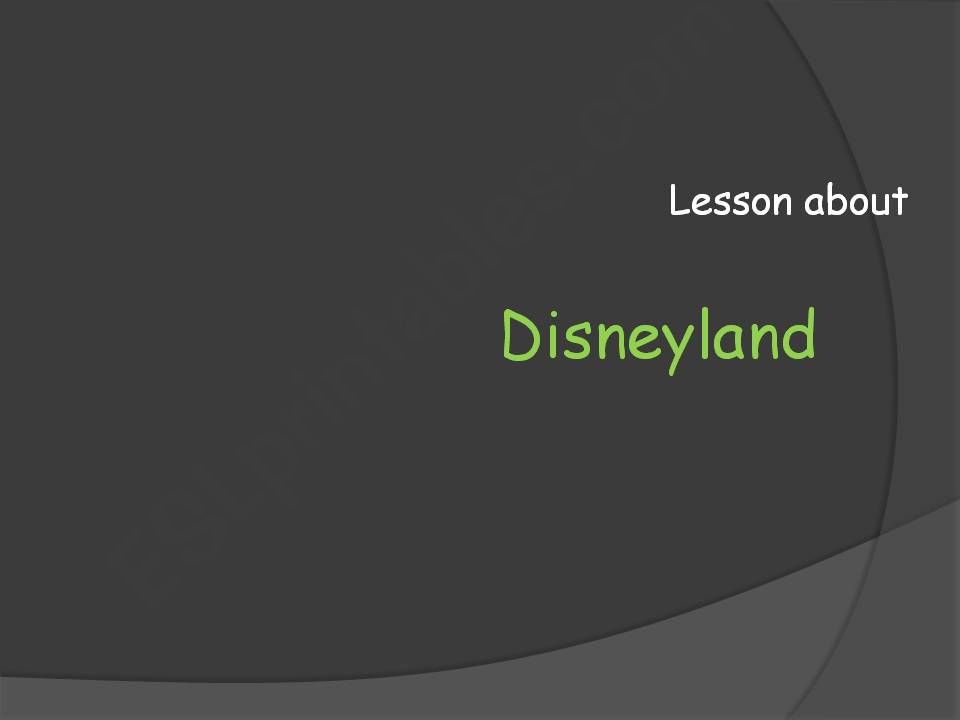 Disneyland lesson powerpoint