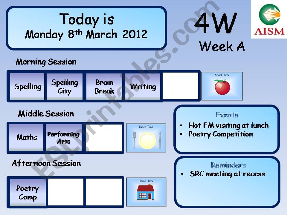 Visual Timetable powerpoint