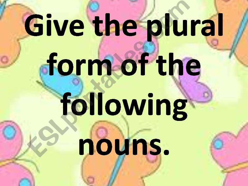 Singular and Plural Nouns powerpoint