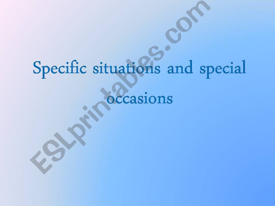 Special occasions powerpoint