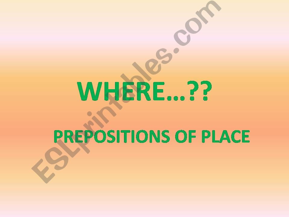 Place Prepositions powerpoint