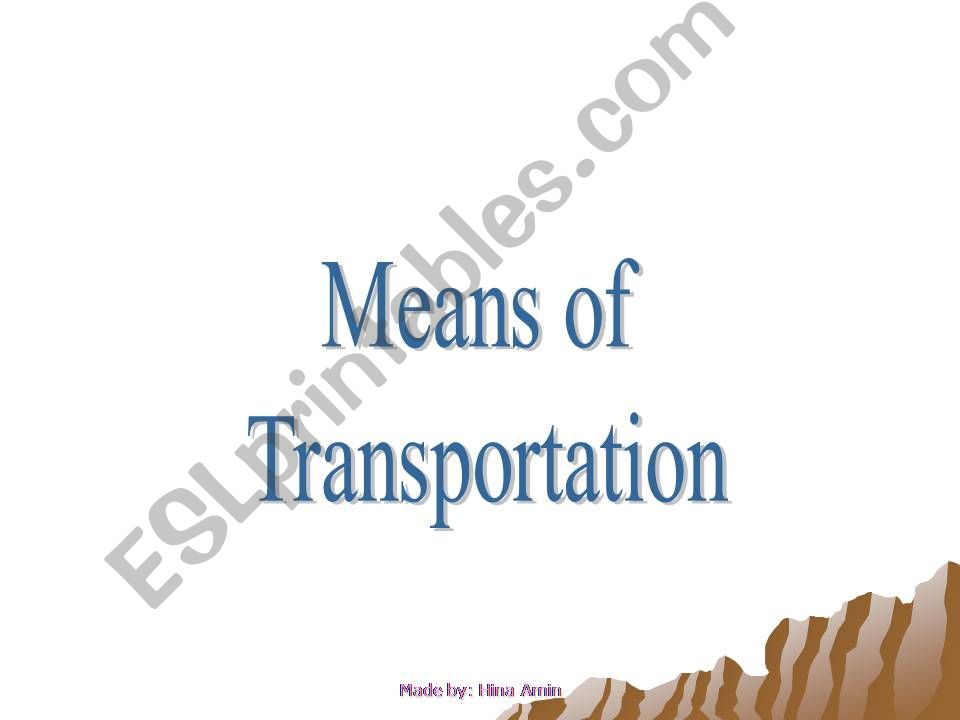 Means of Transportation powerpoint