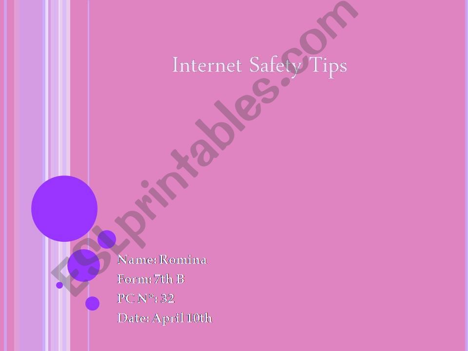 Internet Safety Tips powerpoint