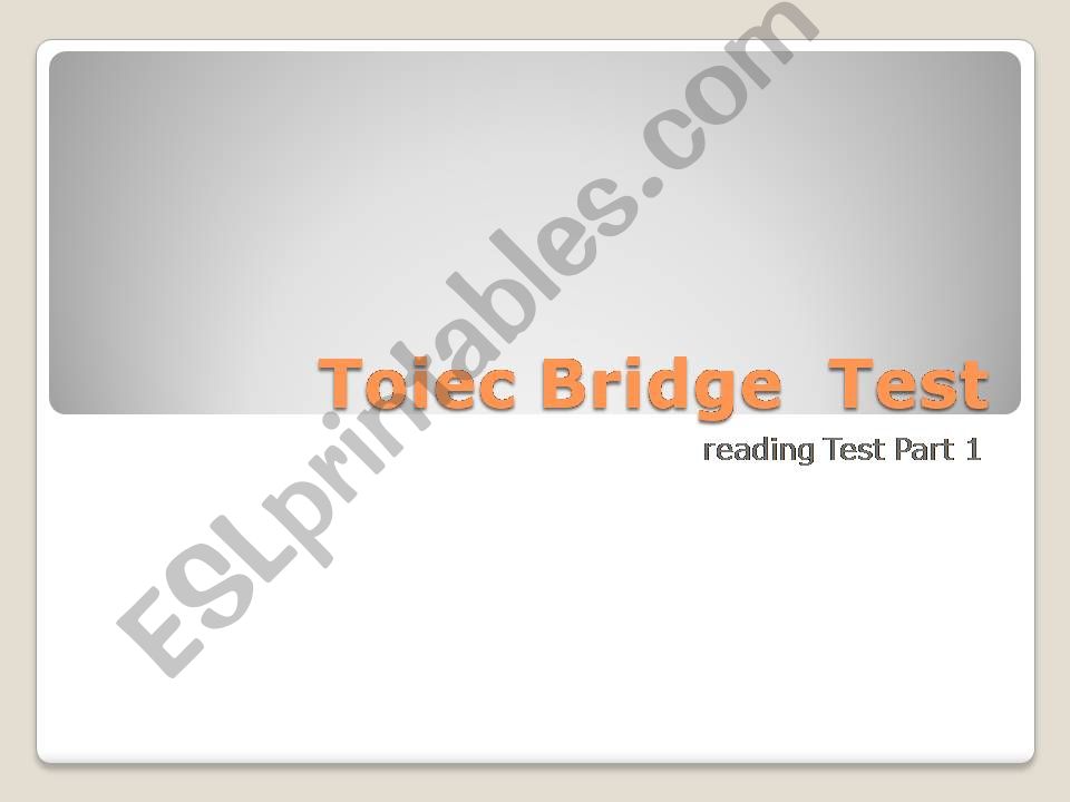toeic bridge test part 1 powerpoint