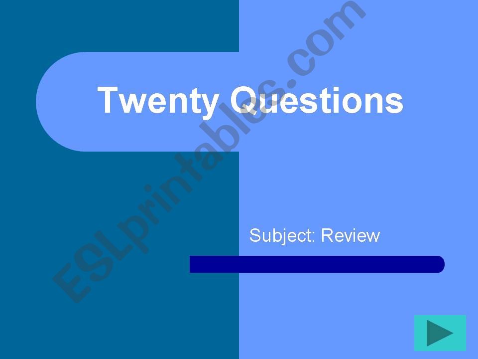 20 questions - elementary powerpoint