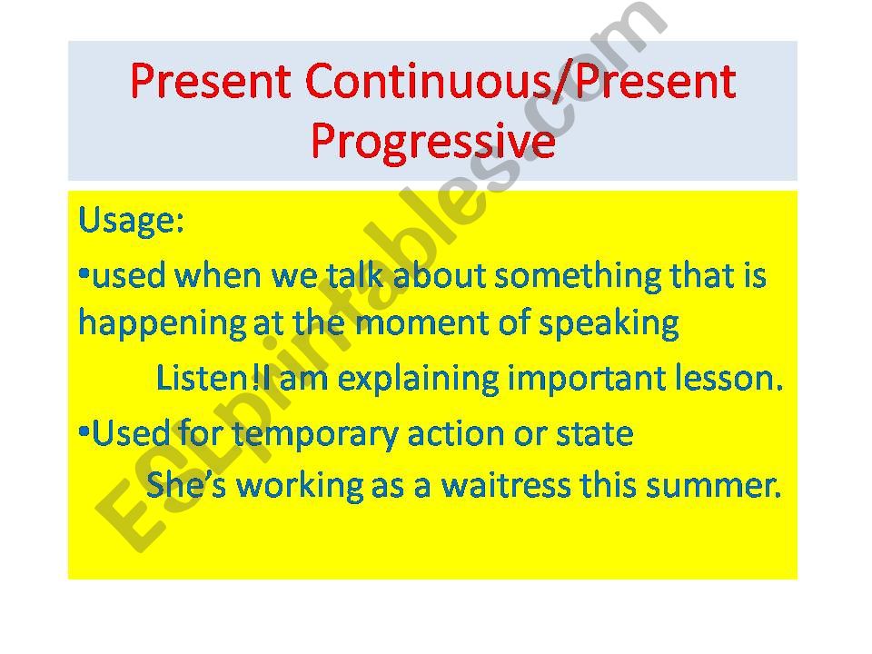 Present Continuous powerpoint