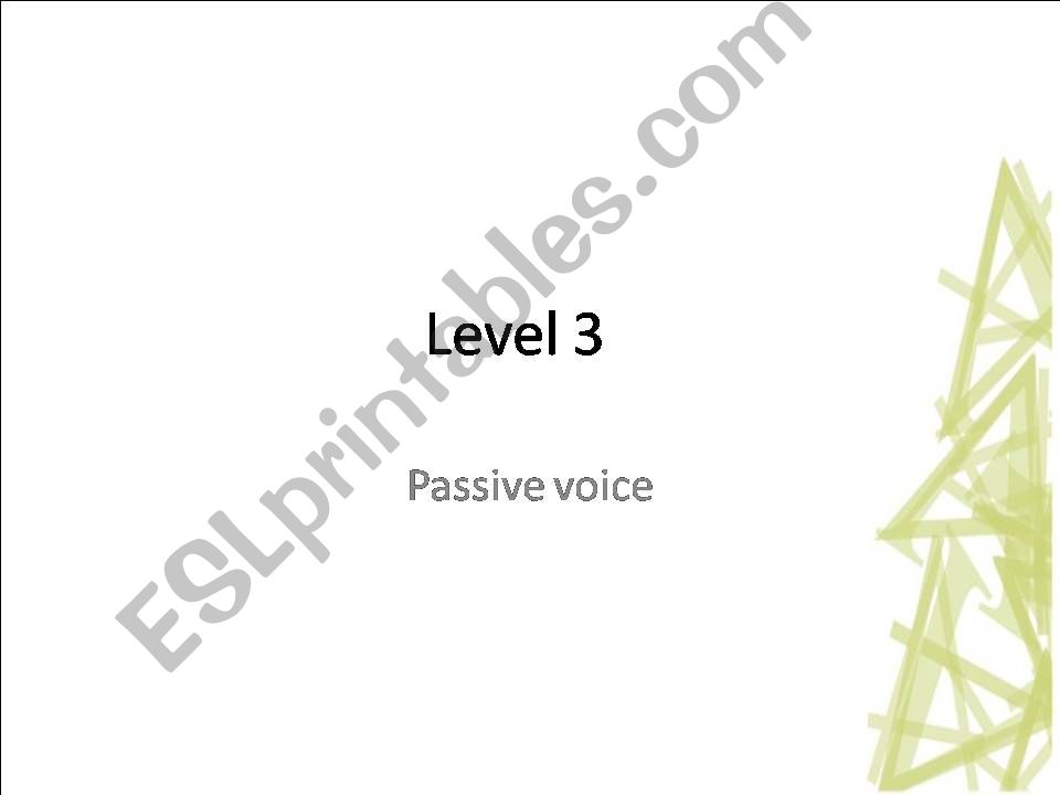 Passive voice introduction powerpoint