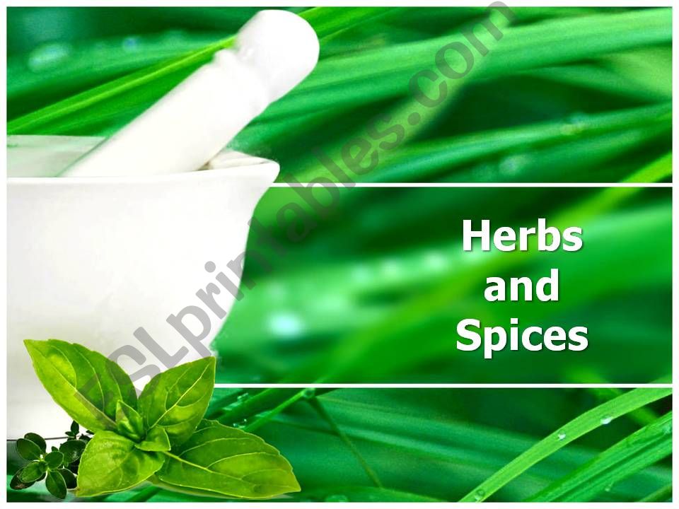 ESL English PowerPoints Herbs And Spices