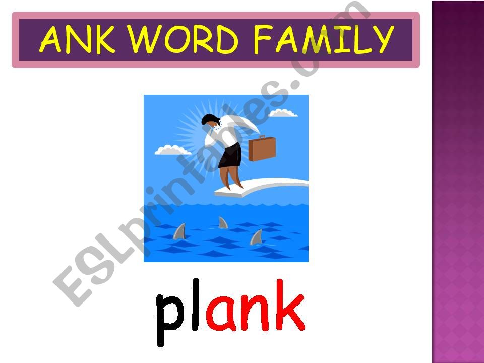 ank word family worksheet