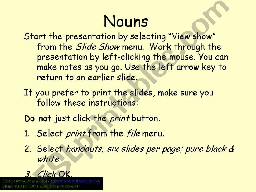 NOUNS powerpoint