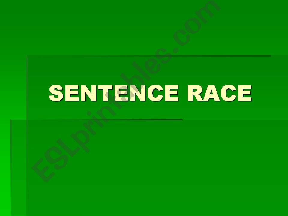 Sentence race powerpoint