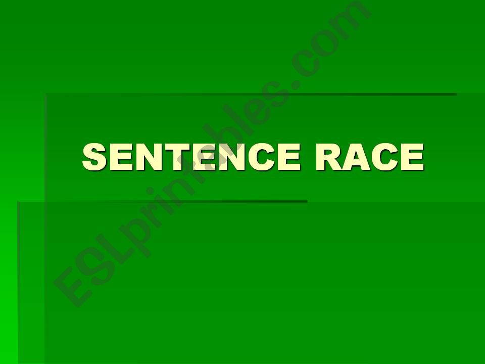 ESL English PowerPoints Sentence Race