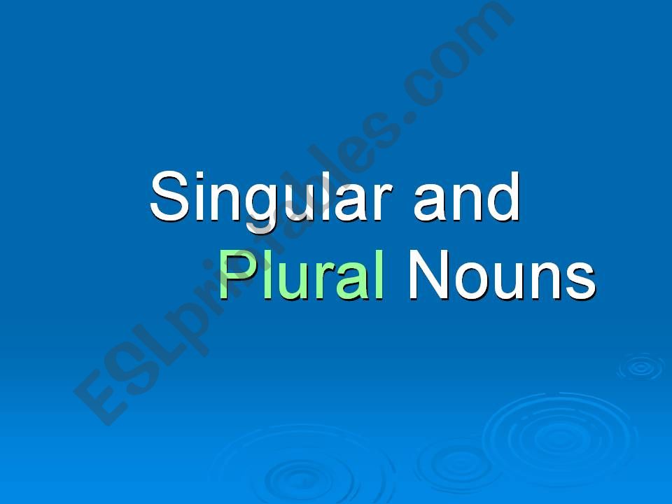 Singular and Plural Nouns powerpoint