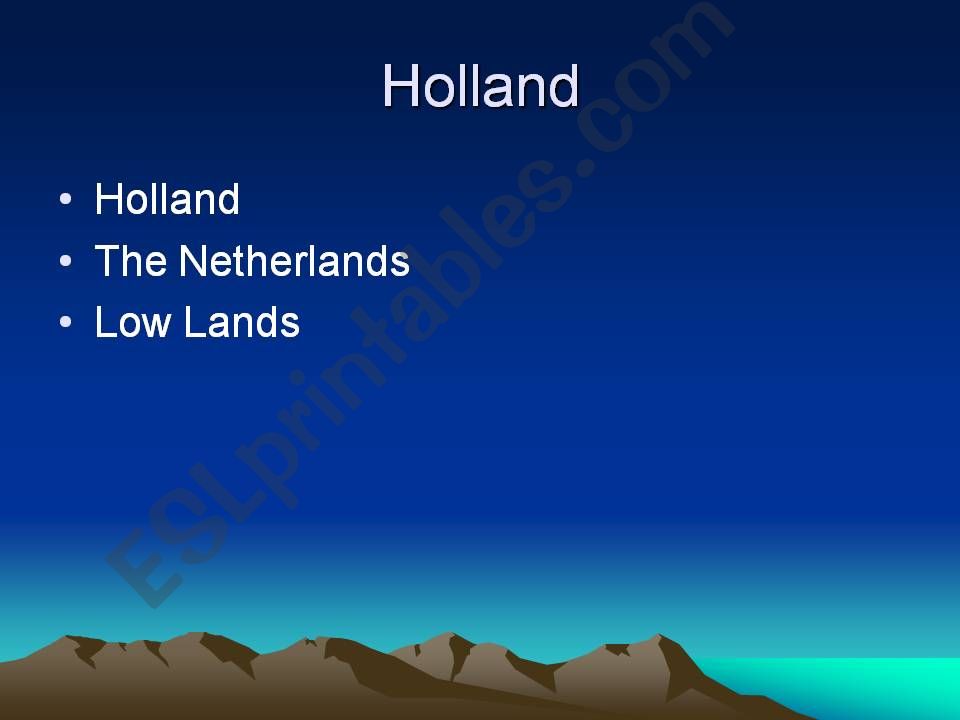 Powerpoint about Holland (some simple exercises)  1